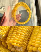 Колье «Сладкая кукуруза» — колье ручной работы из бусин, фото 2