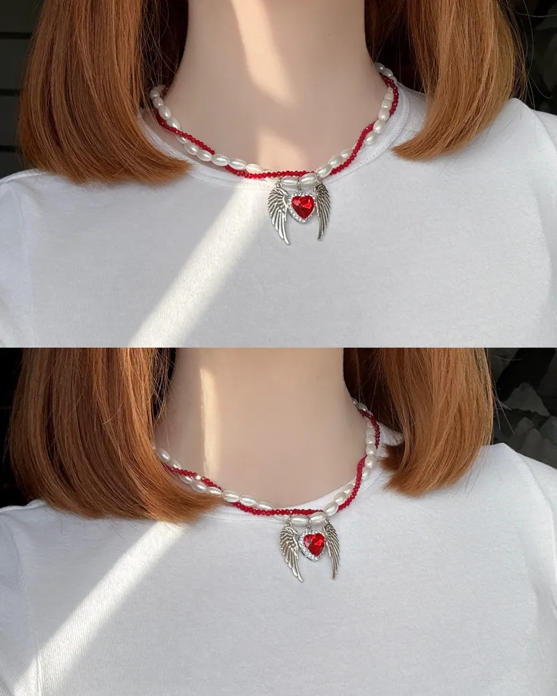 Колье «Cupid’s heart» — колье ручной работы из бусин, фото 2