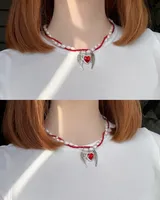 Колье «Cupid’s heart» — колье ручной работы из бусин, фото 2