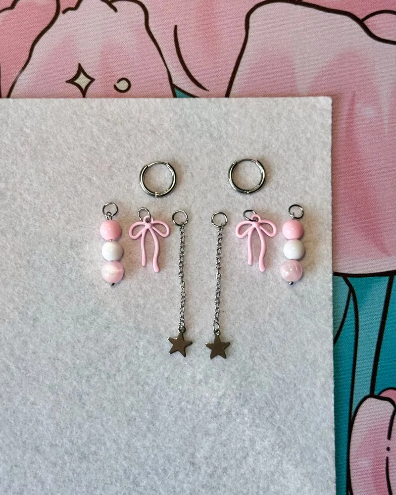Серьги «Pink magic» — серьги ручной работы из бусин, фото 2